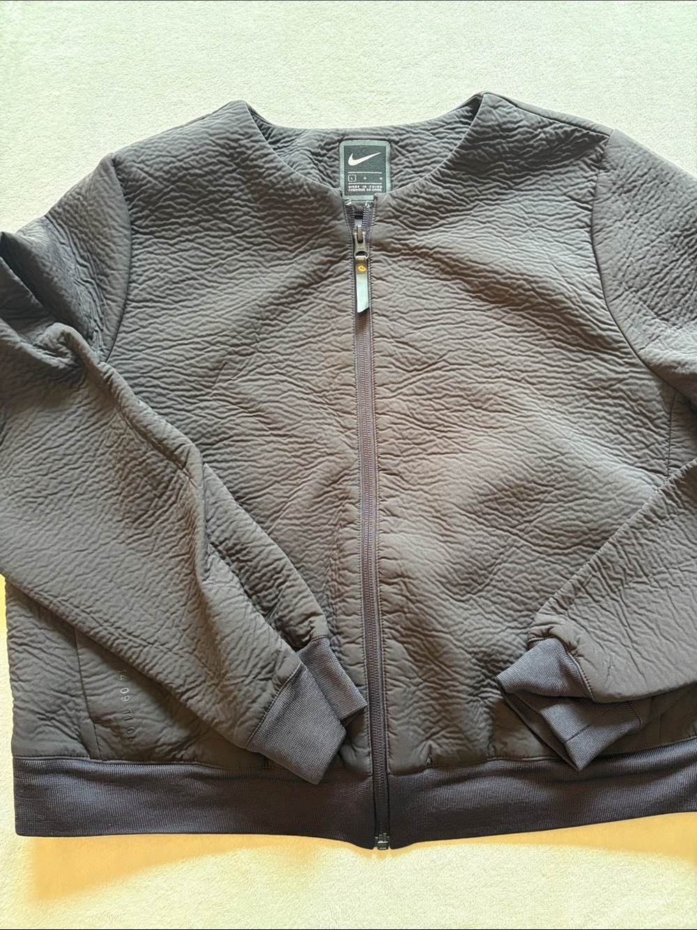 NIKE TEXTURED ZIP JACKET IN CHARCOAL